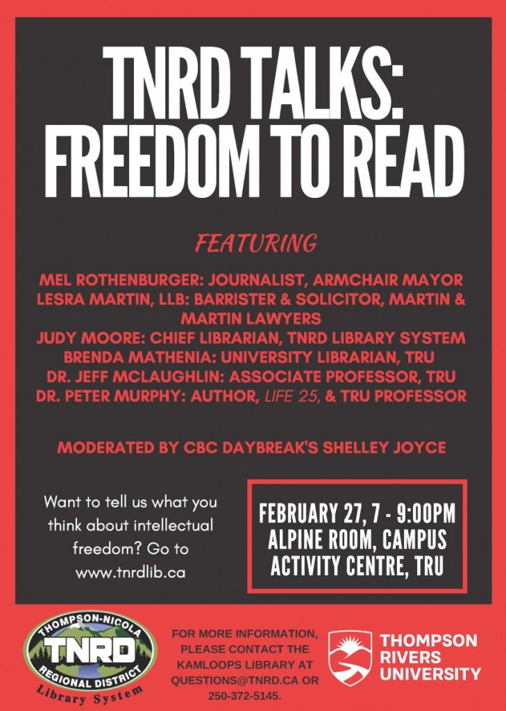 TNRD Talks: Freedom To Read 2018 – Library News