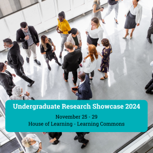 Undergraduate research showcase November 25-29 Learning Commons.