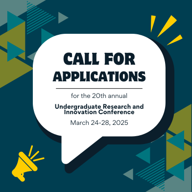 call for applications for the undergrad research and innovation conference. due march 3.