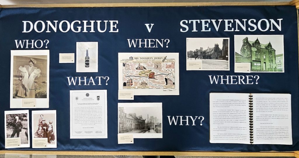 Donoghue v. Stevenson case display.